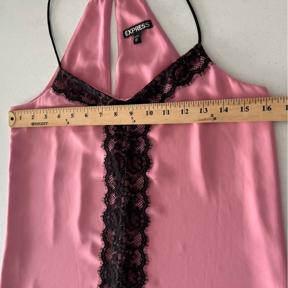 Express Pink Lace Trim Cami Top Valentines Party Chic Size XS - Picture 10 of 11